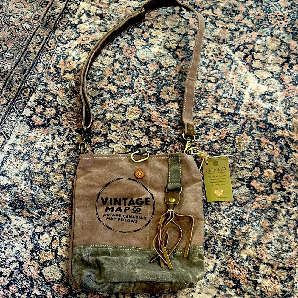 Clea Ray Brown canvas Crossbody Bag - Picture 1 of 9